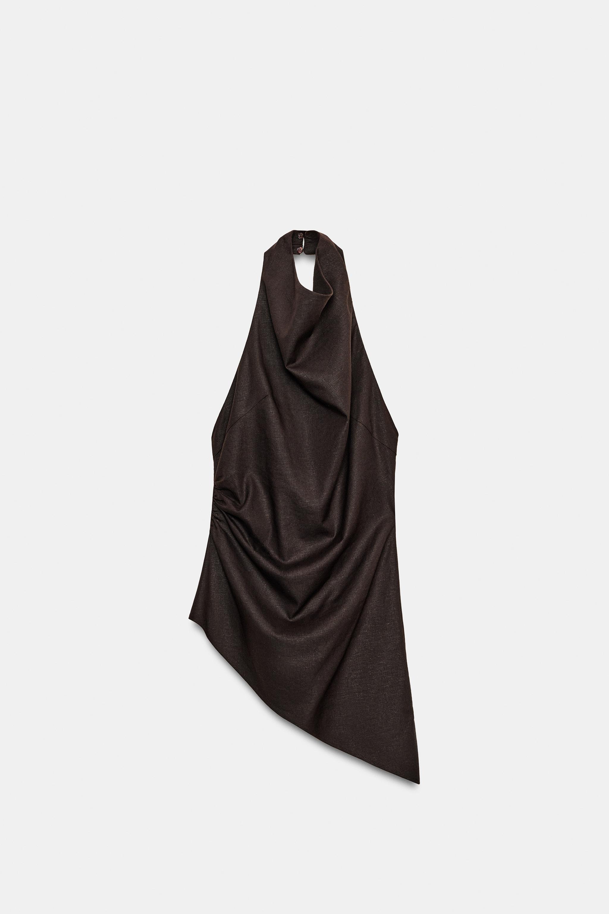 LINEN HALTER TOP
